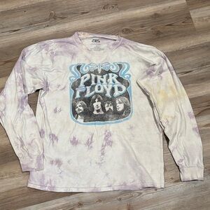 Pink Floyd White Tie-Dye Long Sleeve Tee